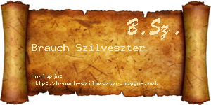Brauch Szilveszter névjegykártya